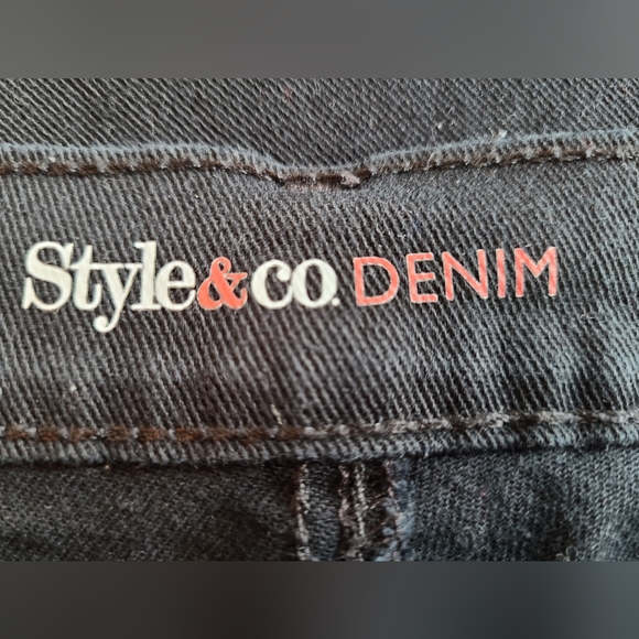 Style & Co. Denim Woman's Stright Leg Jeans, Size: 16W Color: Black - Picture 6 of 12